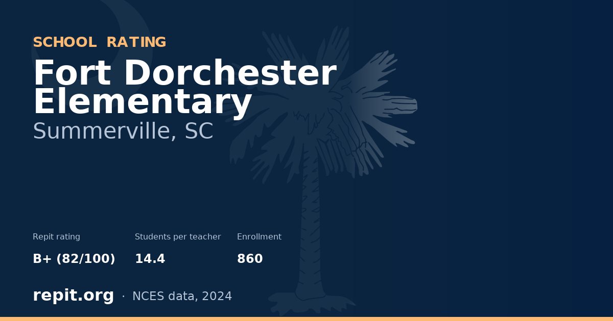Fort Dorchester Elementary, Summerville, SC — Repit school rating B+ (82/100)