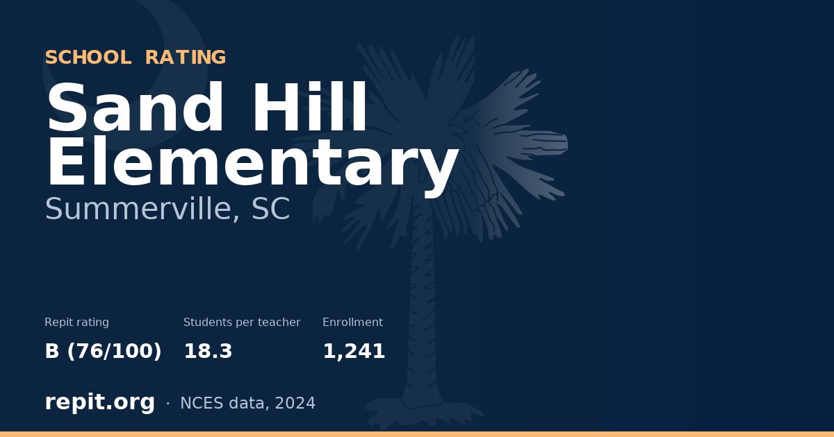 Sand Hill Elementary, Summerville, SC — Repit school rating B (76/100)