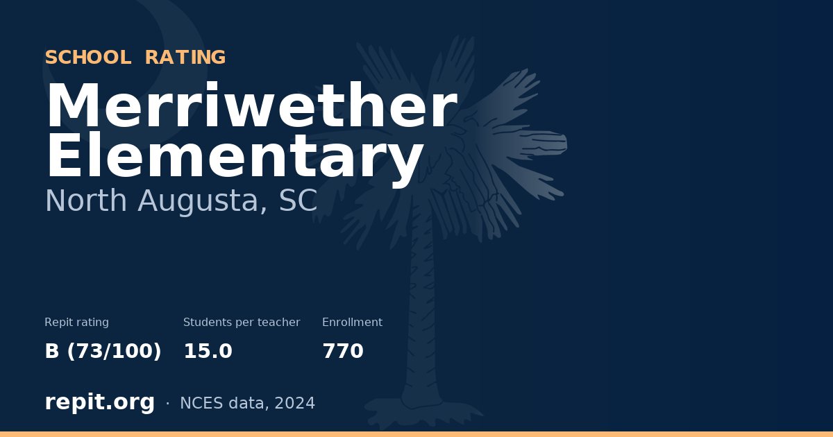 Merriwether Elementary, North Augusta, SC — Repit school rating B (73/100)