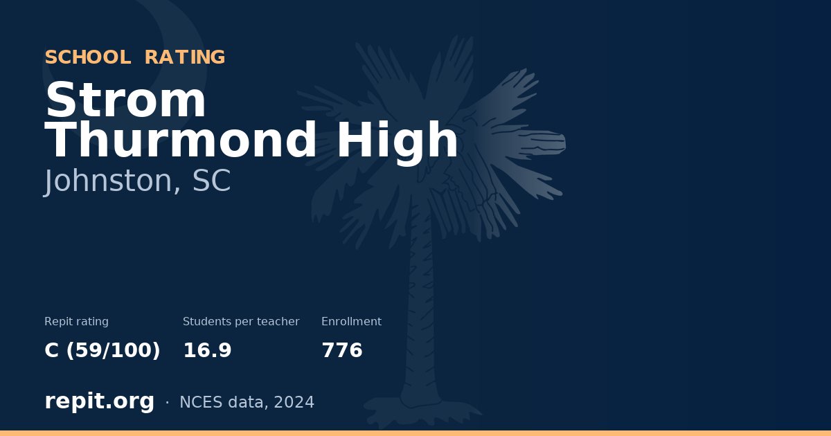 Strom Thurmond High, Johnston, SC — Repit school rating C (59/100)