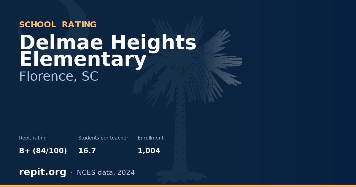 Delmae Heights Elementary, Florence, SC — Repit school rating B+ (84/100)