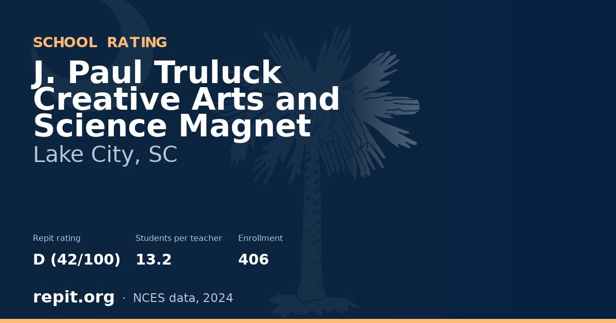 J. Paul Truluck Creative Arts and Science Magnet, Lake City, SC — Repit school rating D (42/100)