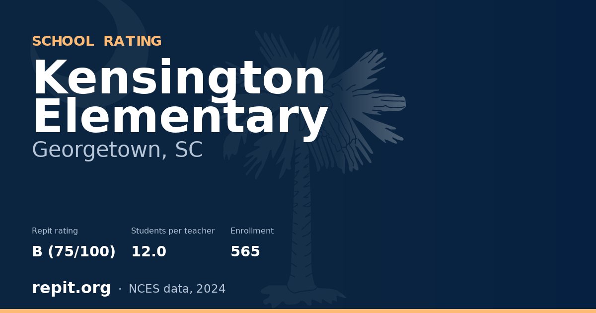 Kensington Elementary, Georgetown, SC — Repit school rating B (75/100)