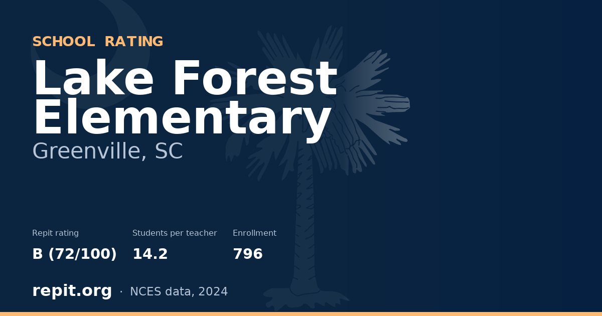 Lake Forest Elementary, Greenville, SC — Repit school rating B (72/100)