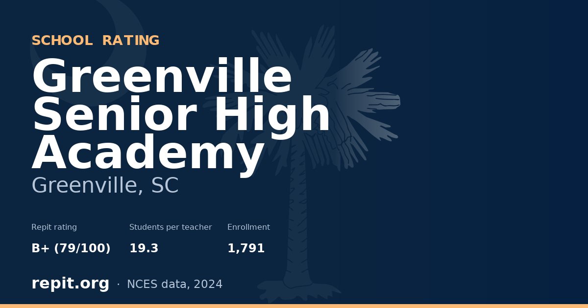 Greenville Senior High Academy, Greenville, SC — Repit school rating B+ (79/100)