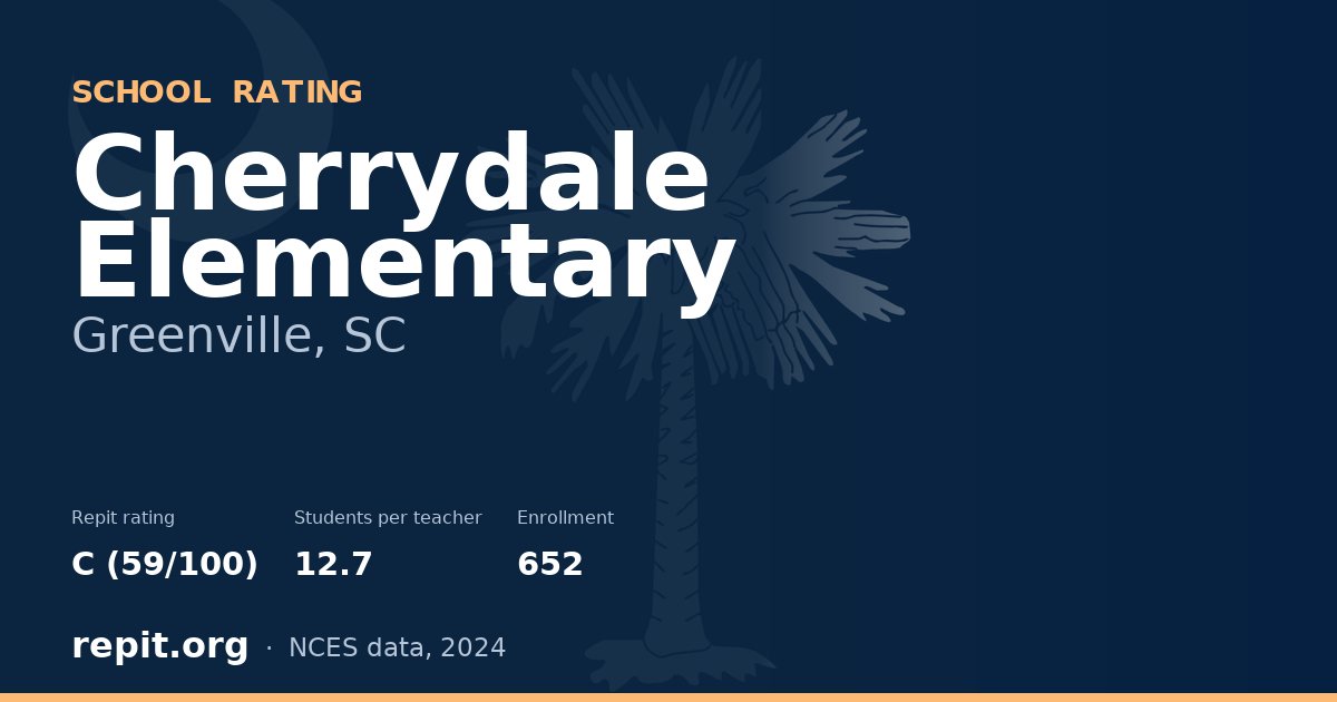 Cherrydale Elementary, Greenville, SC — Repit school rating C (59/100)