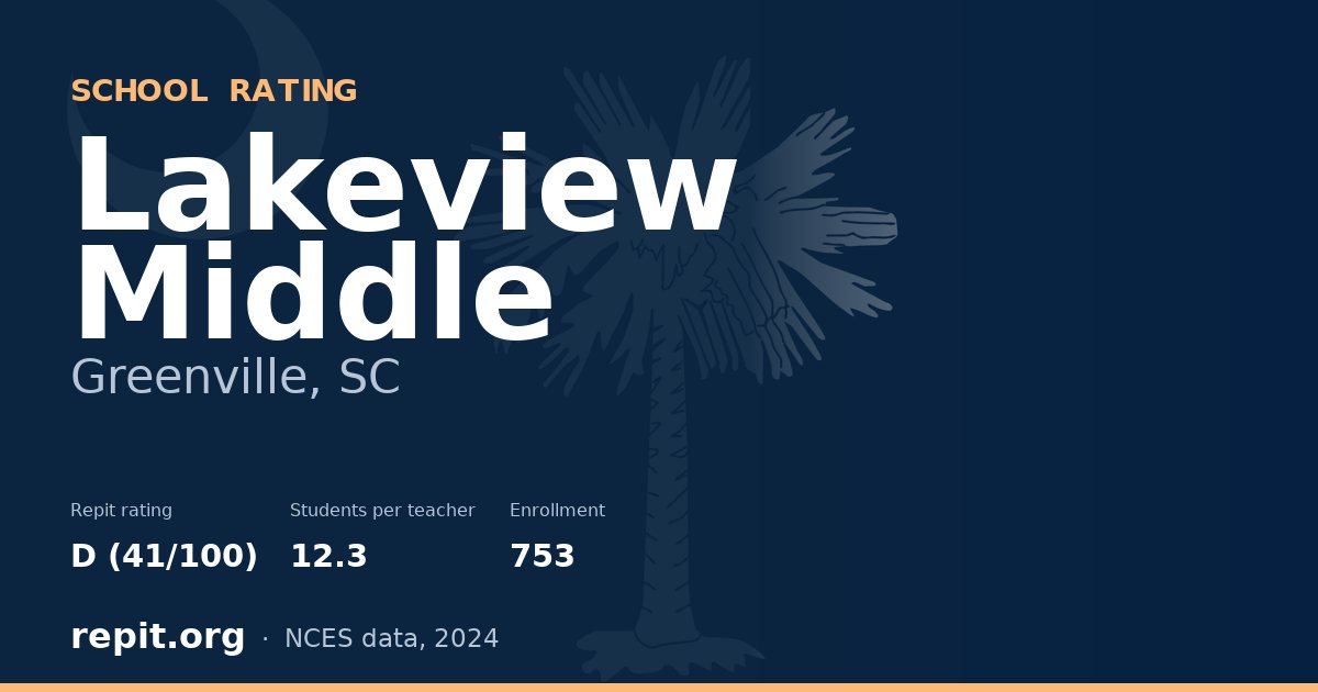 Lakeview Middle, Greenville, SC — Repit school rating D (41/100)