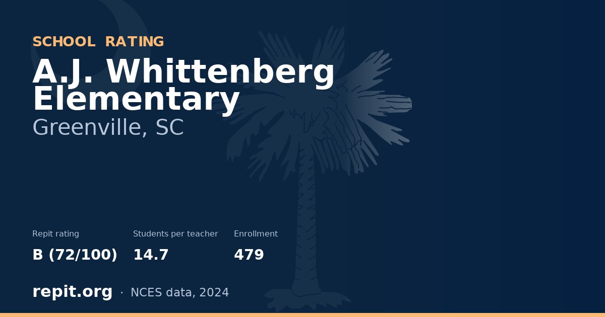 A.J. Whittenberg Elementary, Greenville, SC — Repit school rating B (72/100)