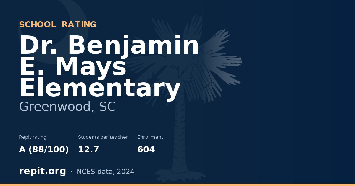 Dr. Benjamin E. Mays Elementary, Greenwood, SC — Repit school rating A (88/100)