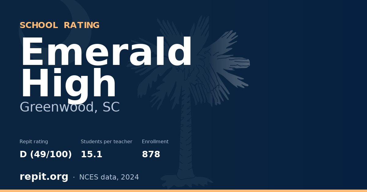 Emerald High, Greenwood, SC — Repit school rating D (49/100)