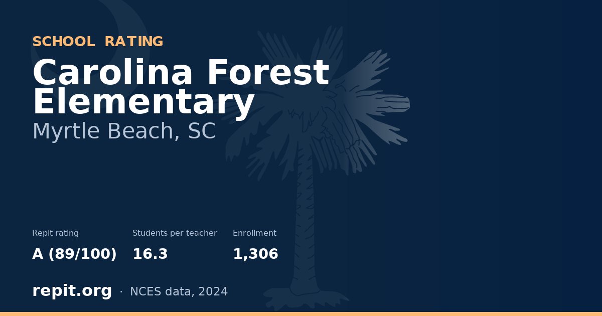 Carolina Forest Elementary, Myrtle Beach, SC — Repit school rating A (89/100)