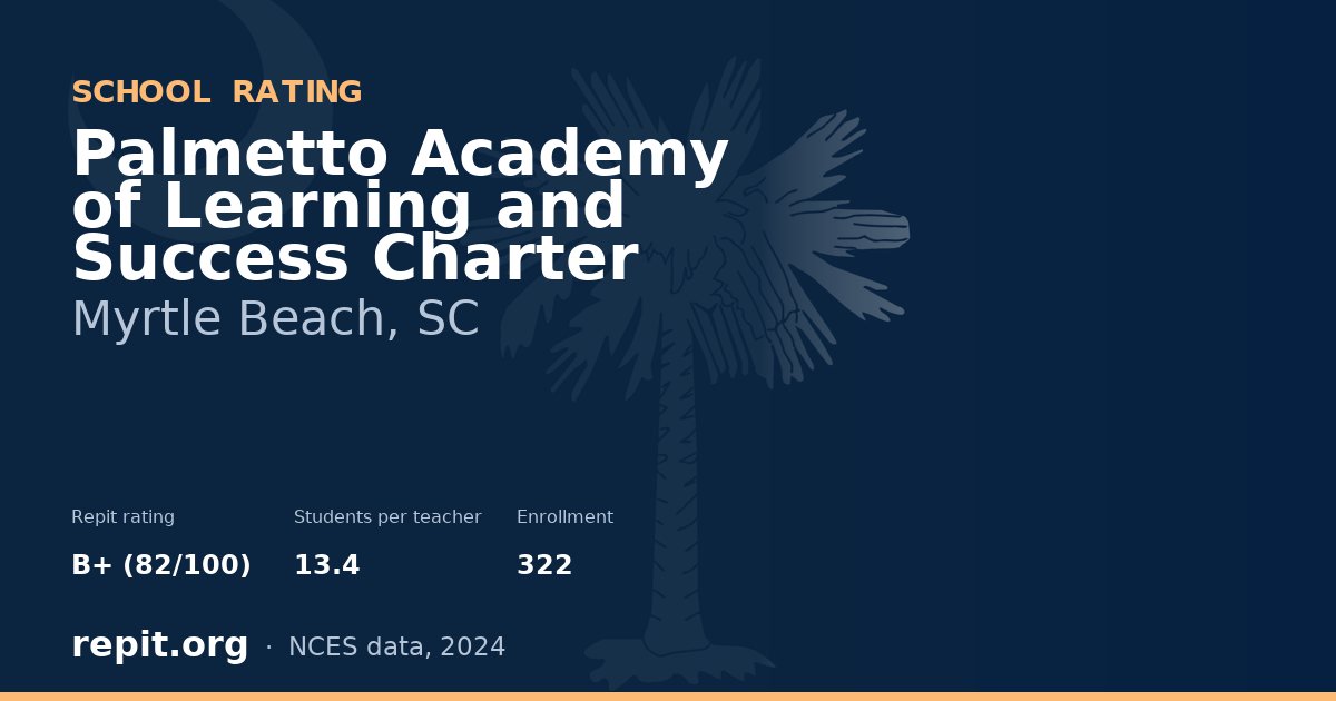 Palmetto Academy of Learning and Success Charter, Myrtle Beach, SC — Repit school rating B+ (82/100)