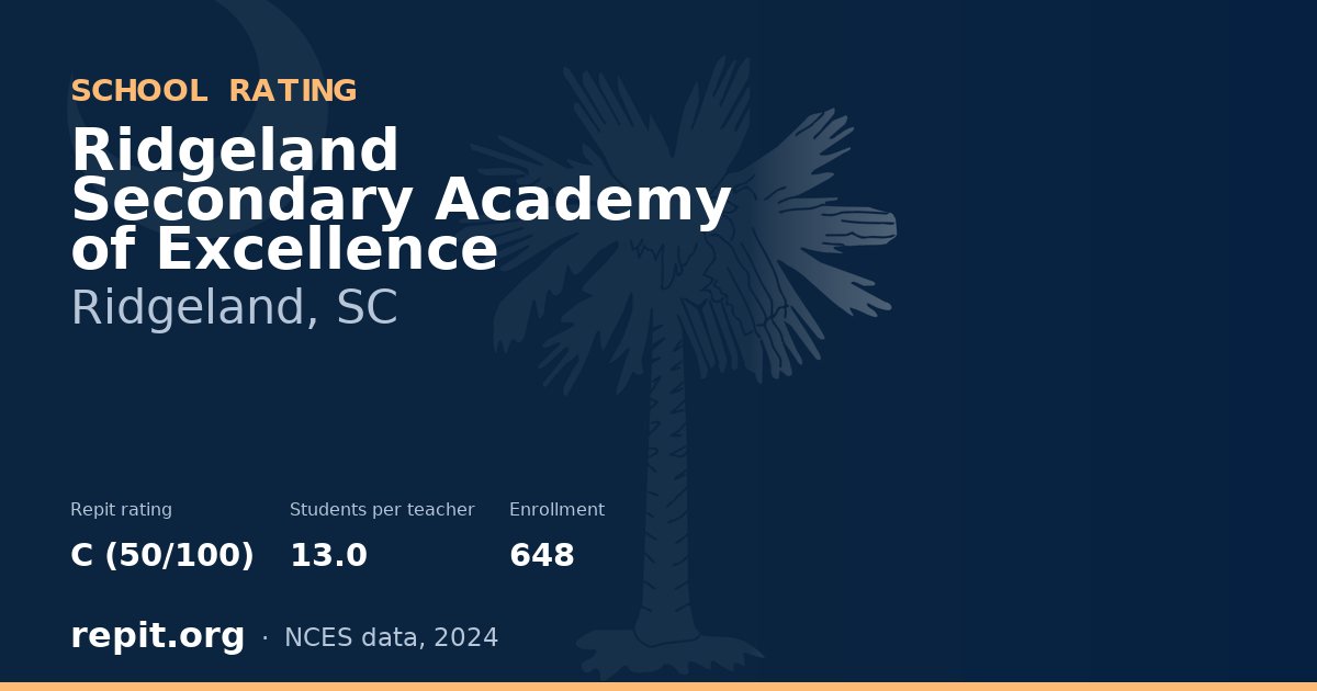Ridgeland Secondary Academy of Excellence, Ridgeland, SC — Repit school rating C (50/100)