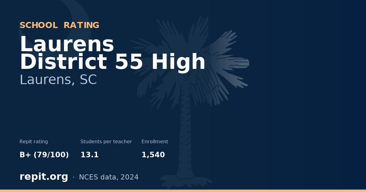 Laurens District 55 High, Laurens, SC — Repit school rating B+ (79/100)