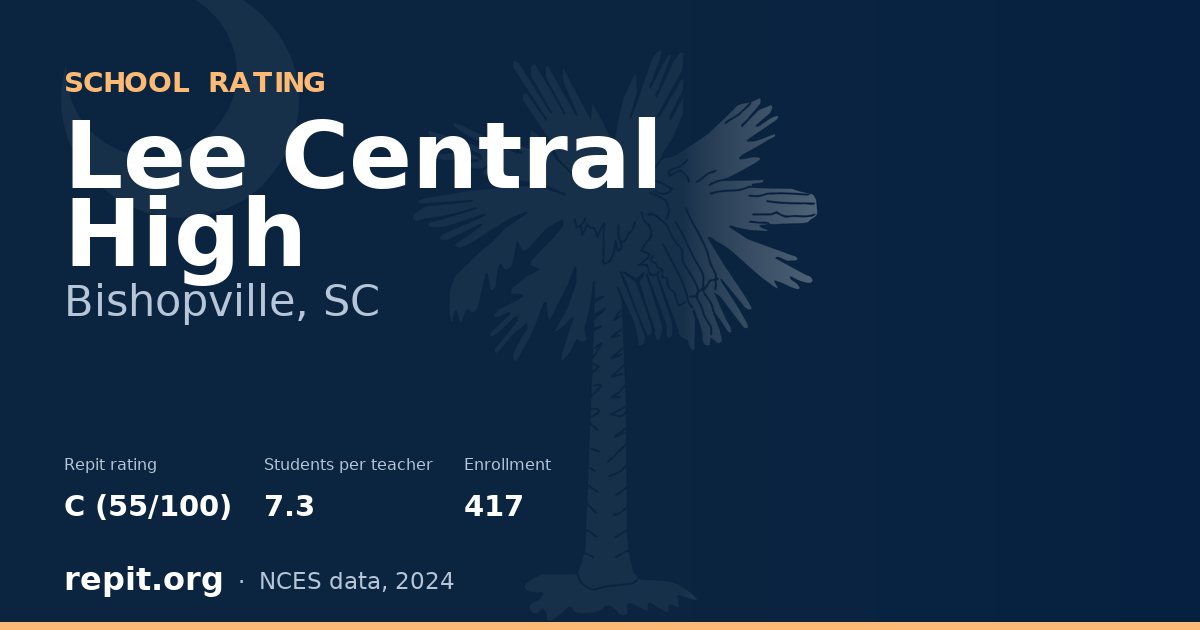 Lee Central High, Bishopville, SC — Repit school rating C (55/100)