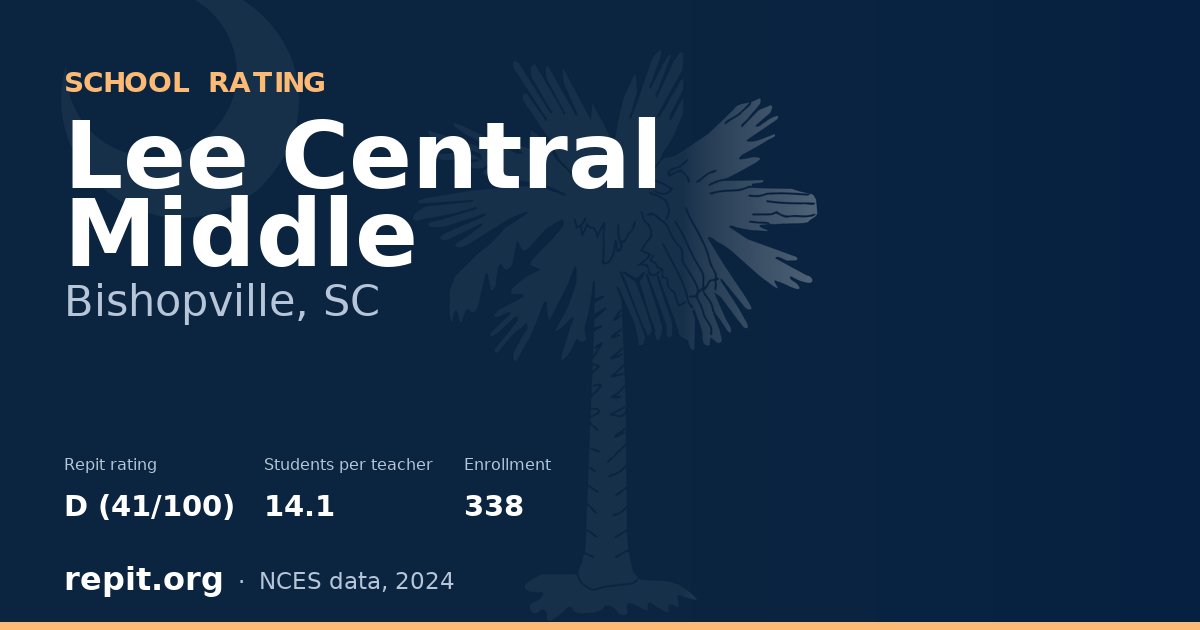 Lee Central Middle, Bishopville, SC — Repit school rating D (41/100)