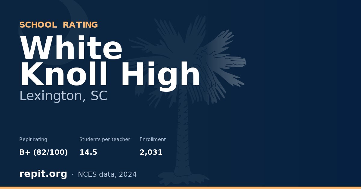 White Knoll High, Lexington, SC — Repit school rating B+ (82/100)
