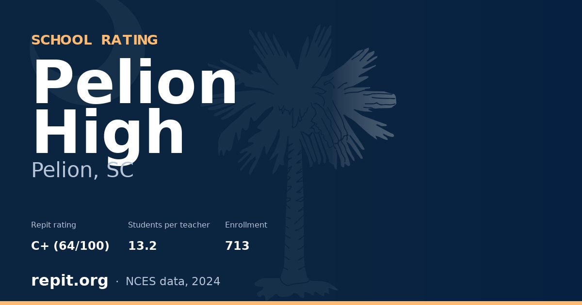 Pelion High, Pelion, SC — Repit school rating C+ (64/100)