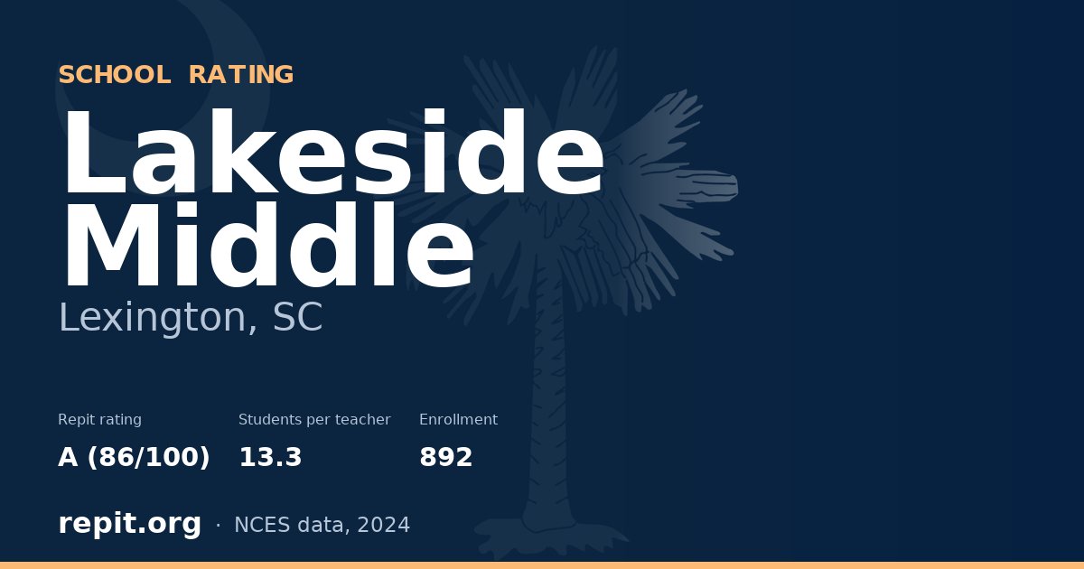 Lakeside Middle, Lexington, SC — Repit school rating A (86/100)