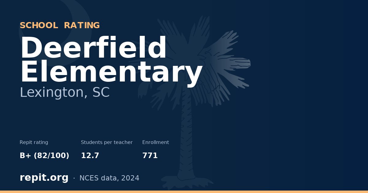 Deerfield Elementary, Lexington, SC — Repit school rating B+ (82/100)