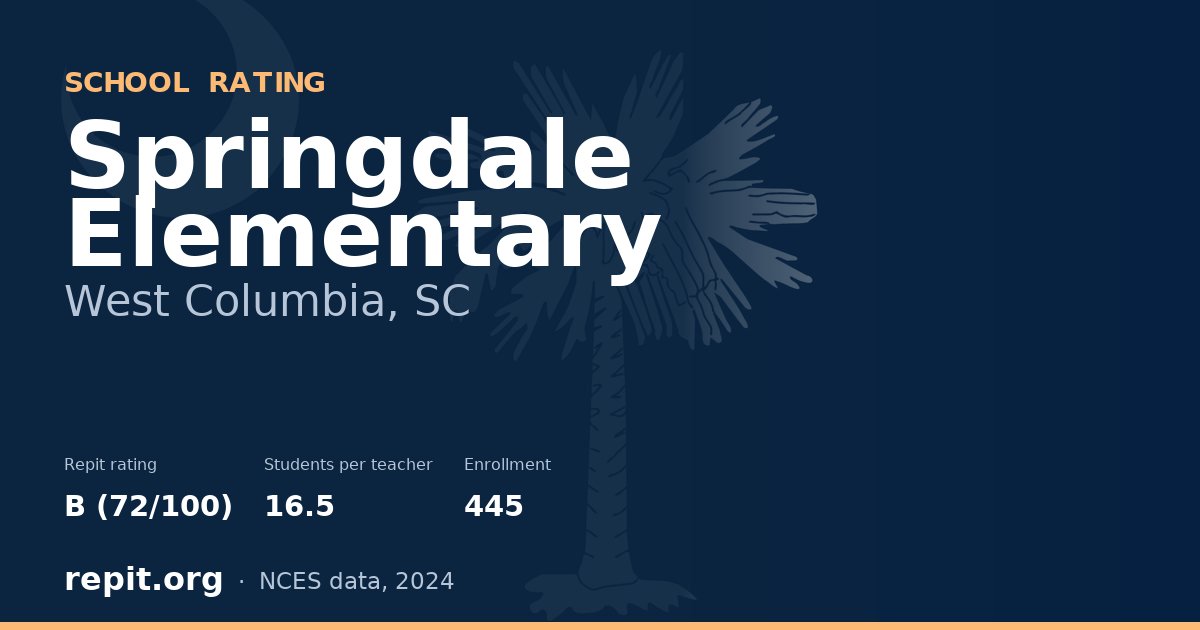 Springdale Elementary, West Columbia, SC — Repit school rating B (72/100)