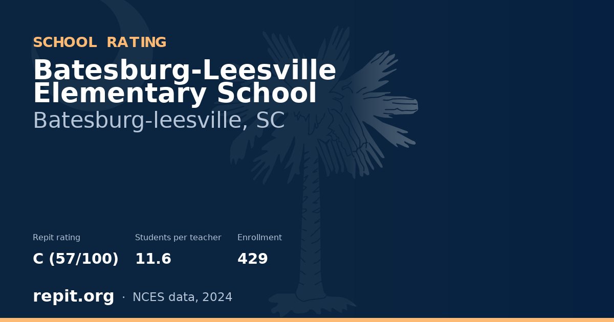 Batesburg-Leesville Elementary School, Batesburg-leesville, SC — Repit school rating C (57/100)
