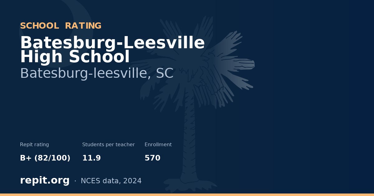 Batesburg-Leesville High School, Batesburg-leesville, SC — Repit school rating B+ (82/100)