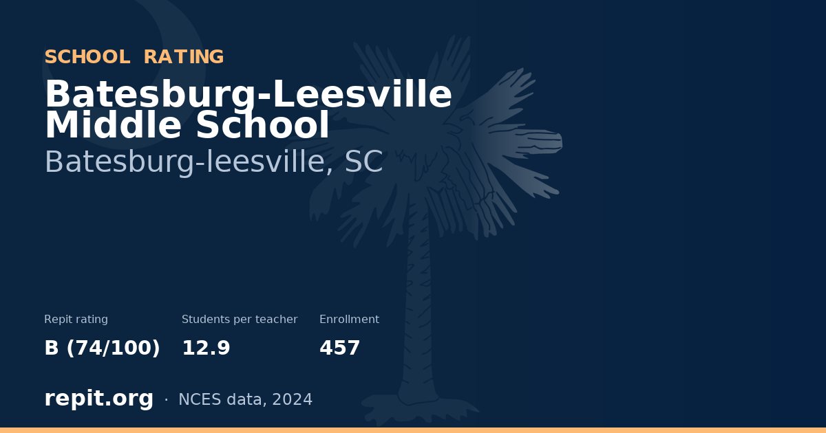 Batesburg-Leesville Middle School, Batesburg-leesville, SC — Repit school rating B (74/100)
