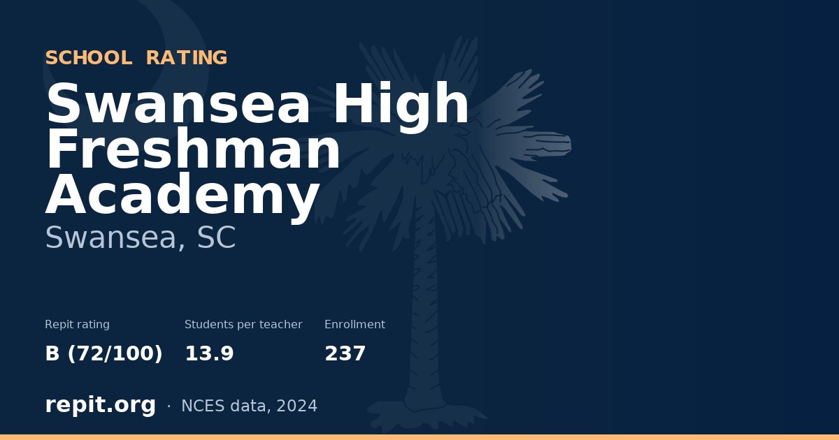 Swansea High Freshman Academy, Swansea, SC — Repit school rating B (72/100)