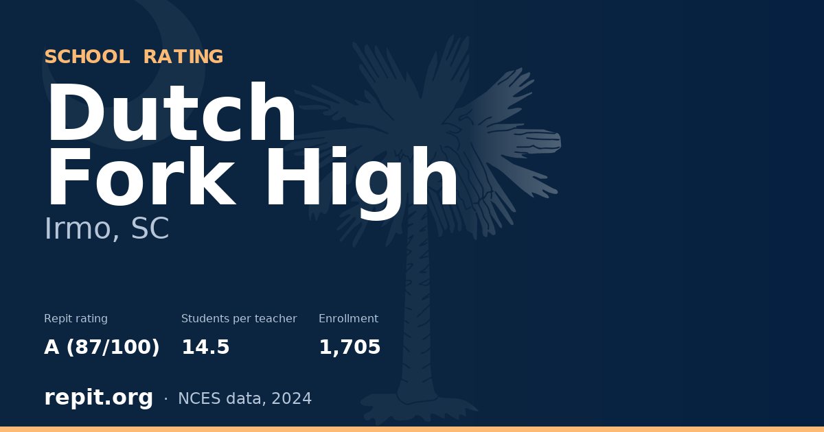 Dutch Fork High, Irmo, SC — Repit school rating A (87/100)