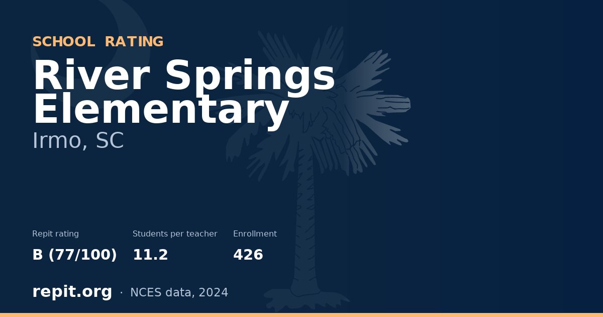 River Springs Elementary, Irmo, SC — Repit school rating B (77/100)
