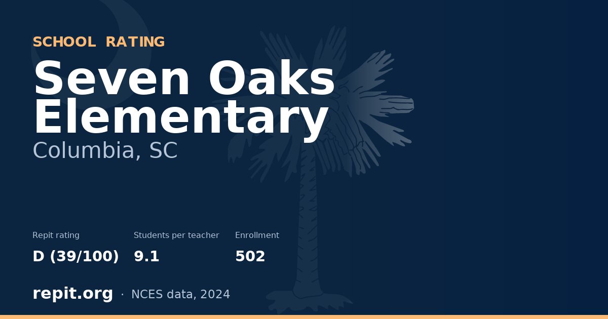 Seven Oaks Elementary, Columbia, SC — Repit school rating D (39/100)