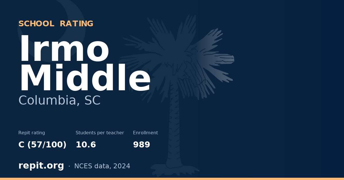 Irmo Middle, Columbia, SC — Repit school rating C (57/100)