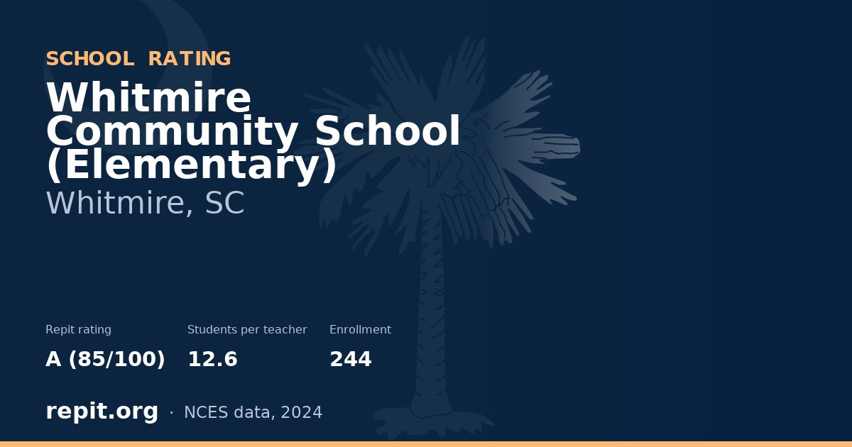 Whitmire Community School (Elementary), Whitmire, SC — Repit school rating A (85/100)