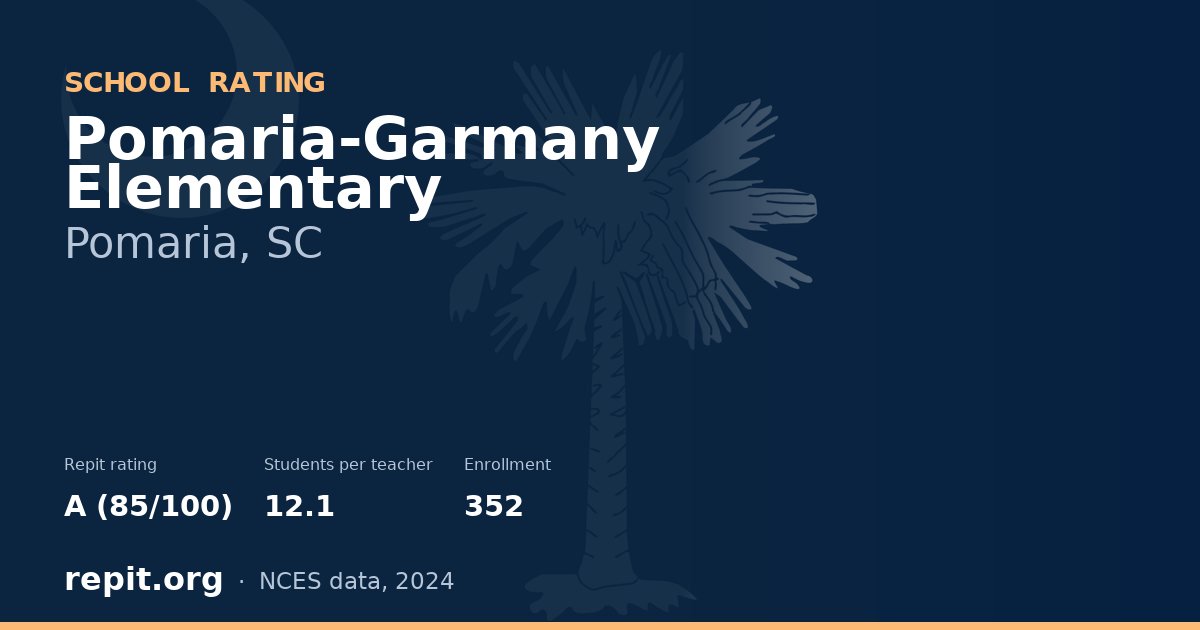 Pomaria-Garmany Elementary, Pomaria, SC — Repit school rating A (85/100)
