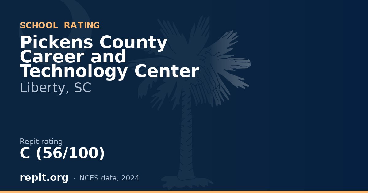 Pickens County Career and Technology Center, Liberty, SC — Repit school rating C (56/100)