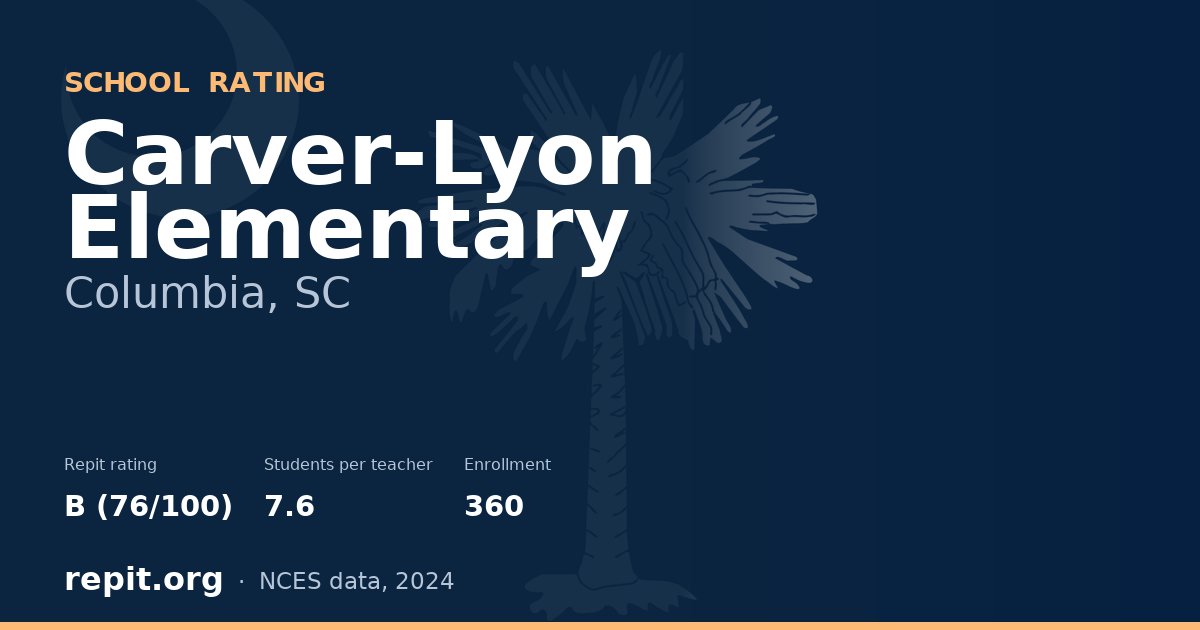 Carver-Lyon Elementary, Columbia, SC — Repit school rating B (76/100)
