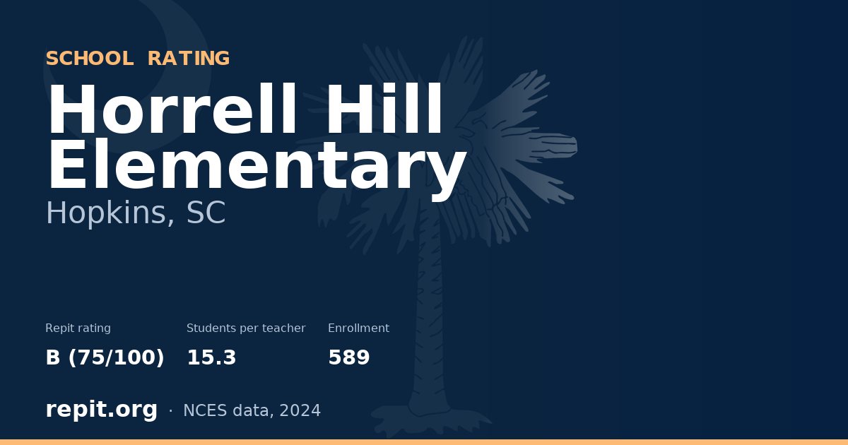 Horrell Hill Elementary, Hopkins, SC — Repit school rating B (75/100)