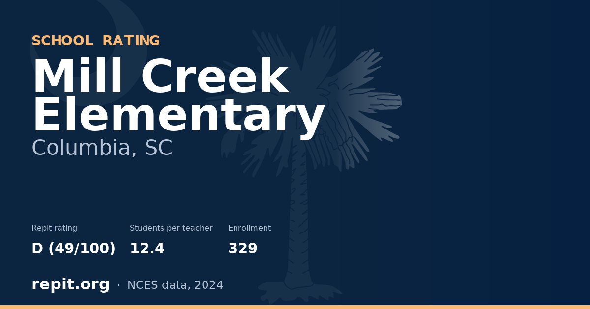 Mill Creek Elementary, Columbia, SC — Repit school rating D (49/100)