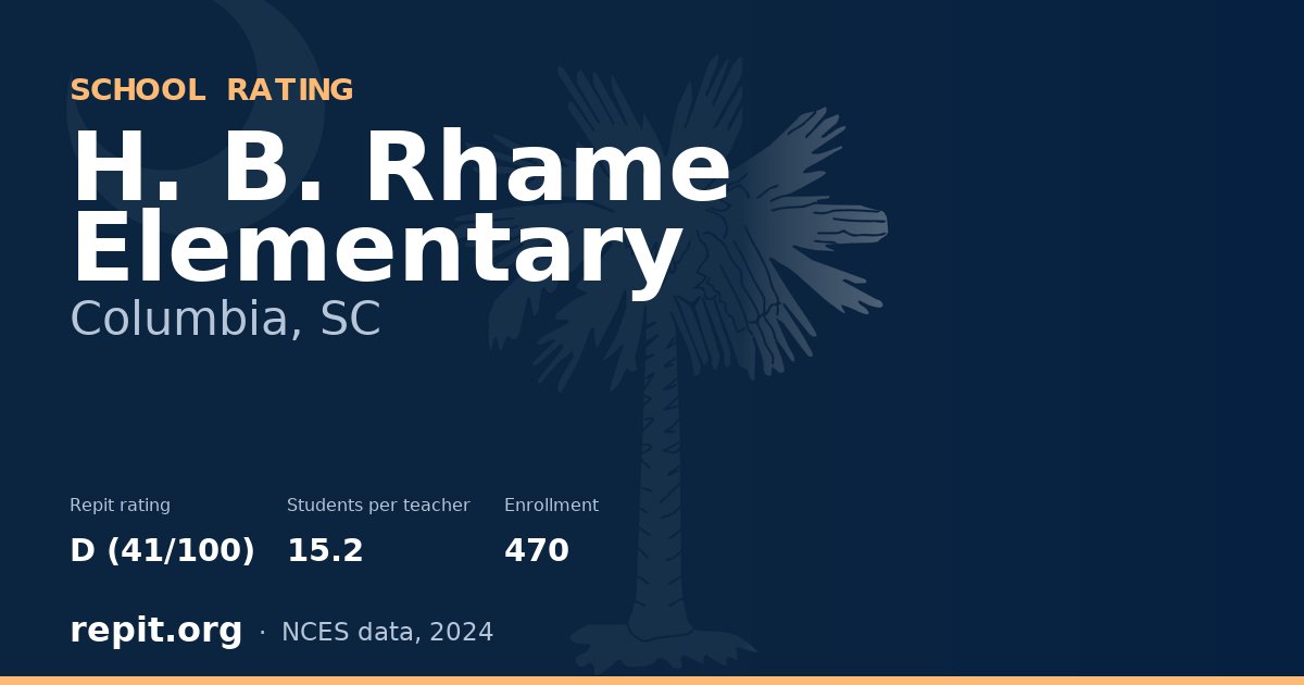 H. B. Rhame Elementary, Columbia, SC — Repit school rating D (41/100)