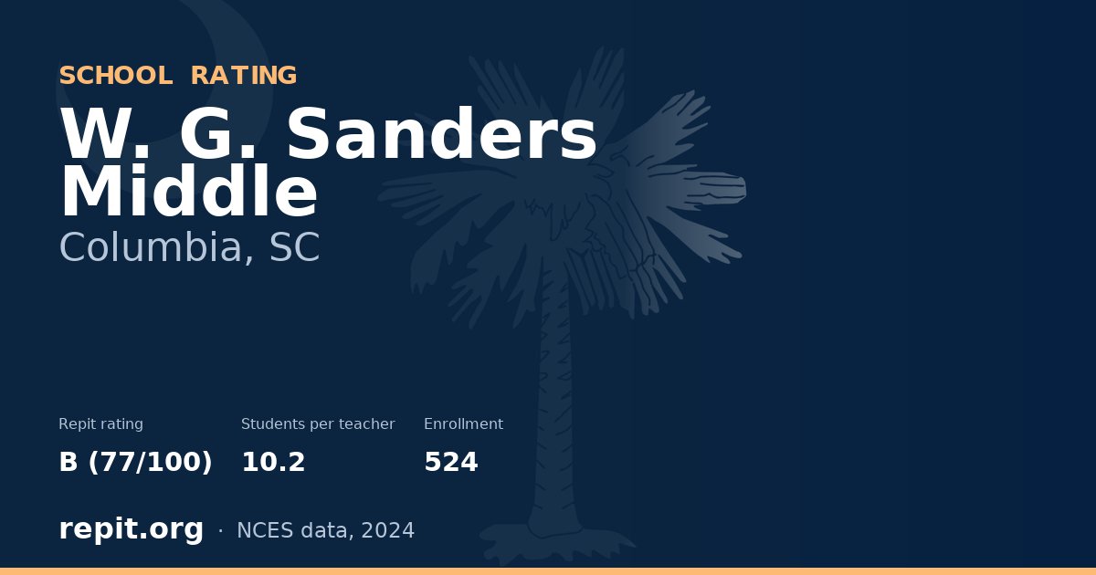 W. G. Sanders Middle, Columbia, SC — Repit school rating B (77/100)