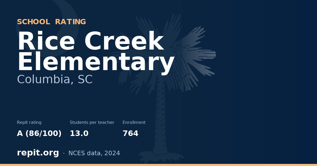 Rice Creek Elementary, Columbia, SC — Repit school rating A (86/100)
