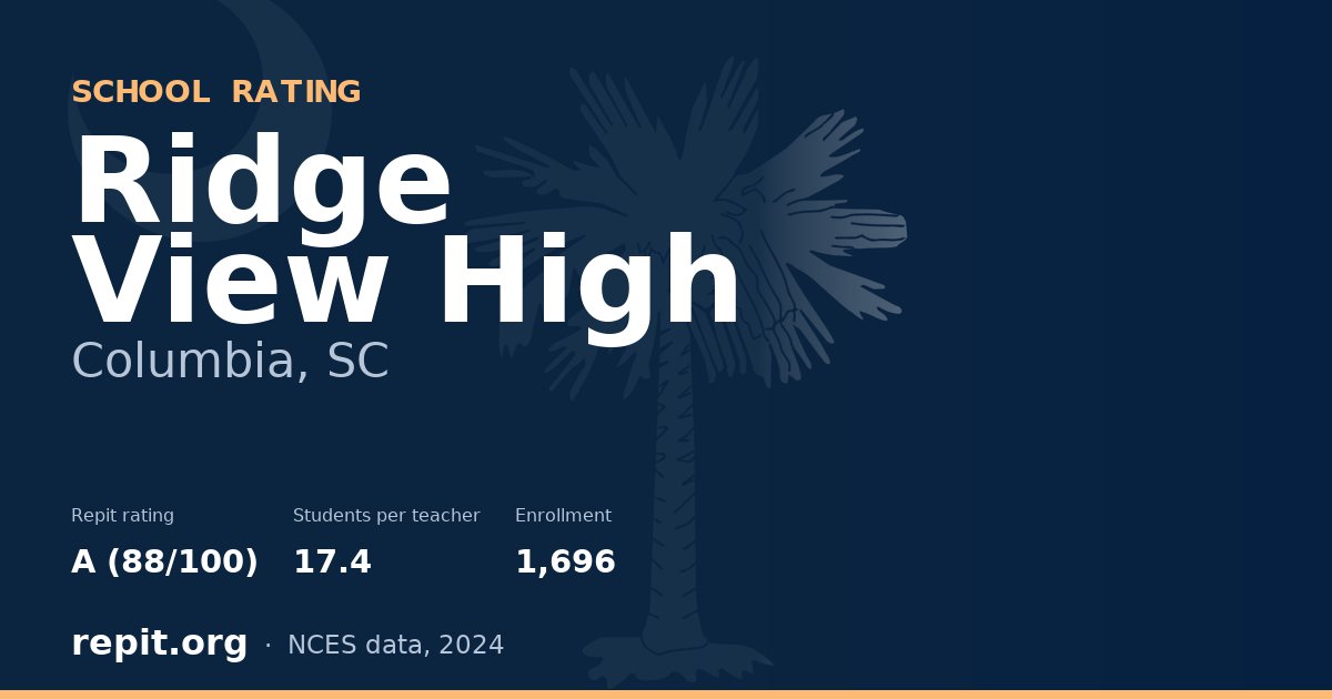 Ridge View High, Columbia, SC — Repit school rating A (88/100)