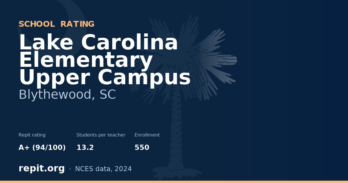 Lake Carolina Elementary Upper Campus, Blythewood, SC — Repit school rating A+ (94/100)