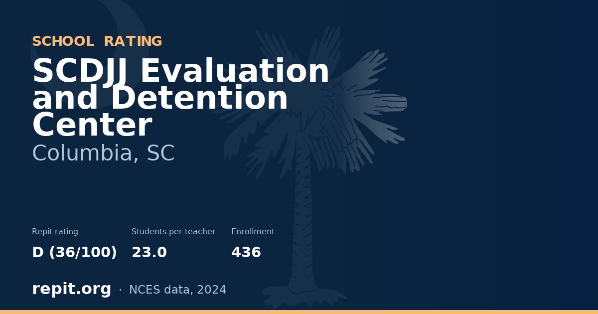 SCDJJ Evaluation and Detention Center, Columbia, SC — Repit school rating D (36/100)