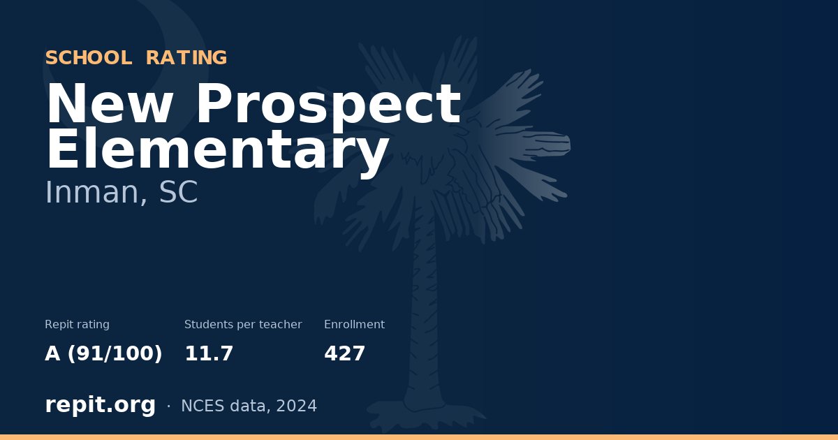 New Prospect Elementary, Inman, SC — Repit school rating A (91/100)