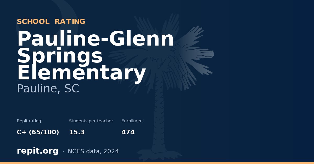 Pauline-Glenn Springs Elementary, Pauline, SC — Repit school rating C+ (65/100)