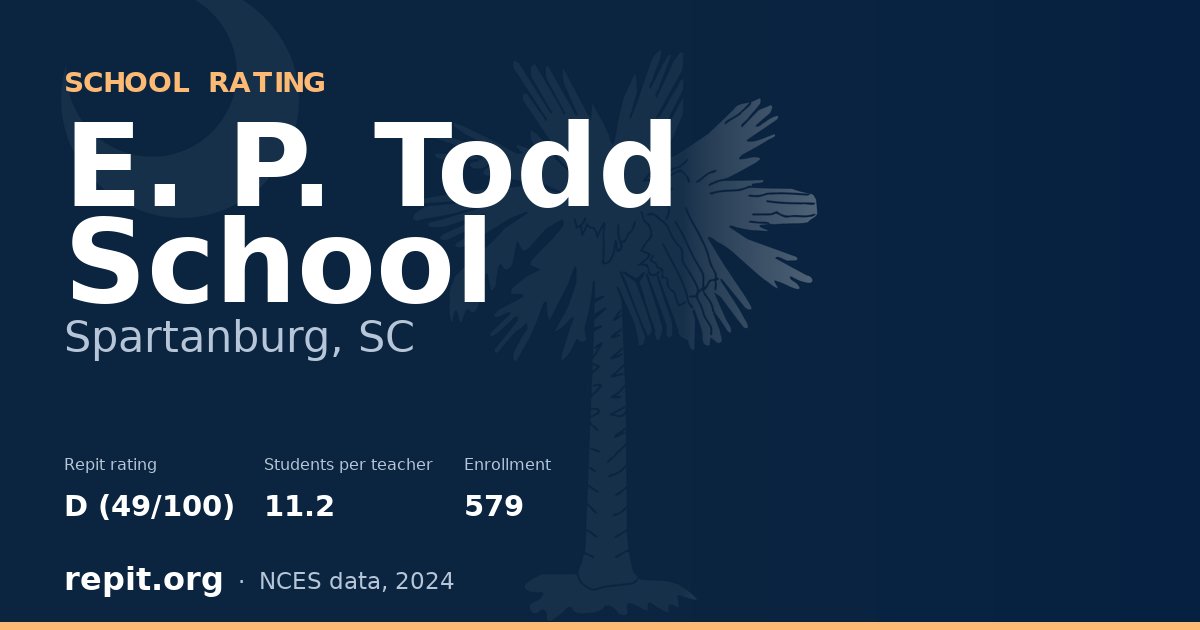 E. P. Todd School, Spartanburg, SC — Repit school rating D (49/100)