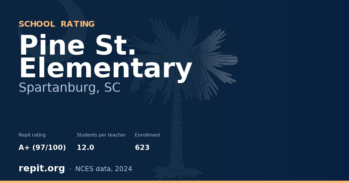 Pine St. Elementary, Spartanburg, SC — Repit school rating A+ (97/100)
