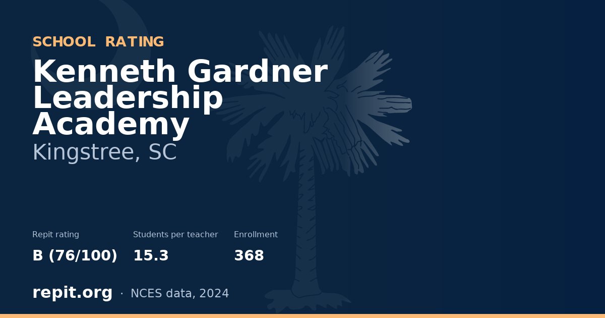 Kenneth Gardner Leadership Academy, Kingstree, SC — Repit school rating B (76/100)